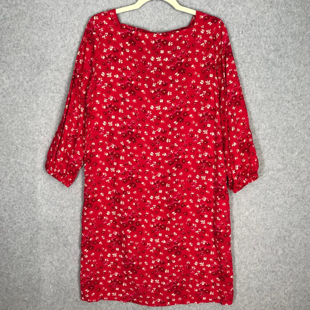 Gap Dress Womens Small Red Floral Shift Loose Flowy Twee Career Church READ